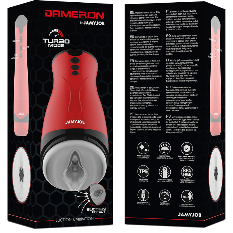 Masturbateur masculin Dameron Jamyjob Rouge/Noir