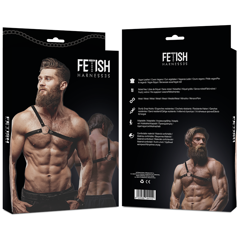 Atteggiamento fetish sottomesso - uomo incrociato con spalla in ecopelle arn s