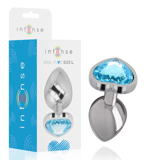 Intense - plug anale metallo alluminio cuore n blu taglia l