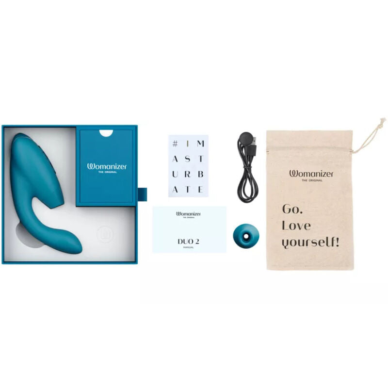 Succhia clitoride multiuso Womanizer Duo 2 Blu Petrolio