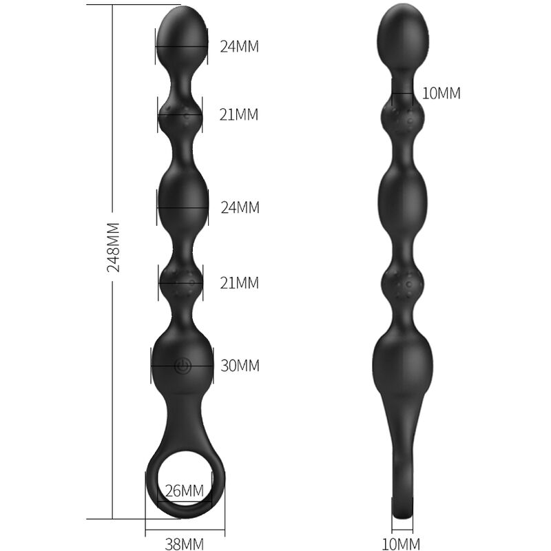 Pretty love - van anal beads 10 vibrazioni in silicone ricaricabile