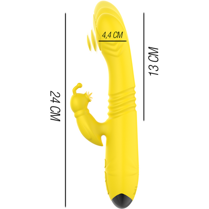 Vibromasseur lapin multi-usage Intense fun Toki jaune up & down