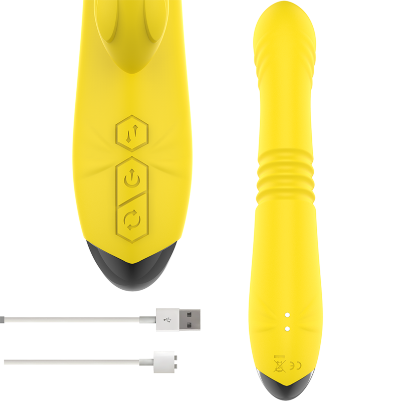 Vibromasseur lapin multi-usage Intense fun Toki jaune up & down