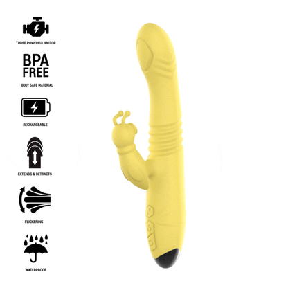 Vibromasseur lapin multi-usage Intense fun Toki jaune up & down