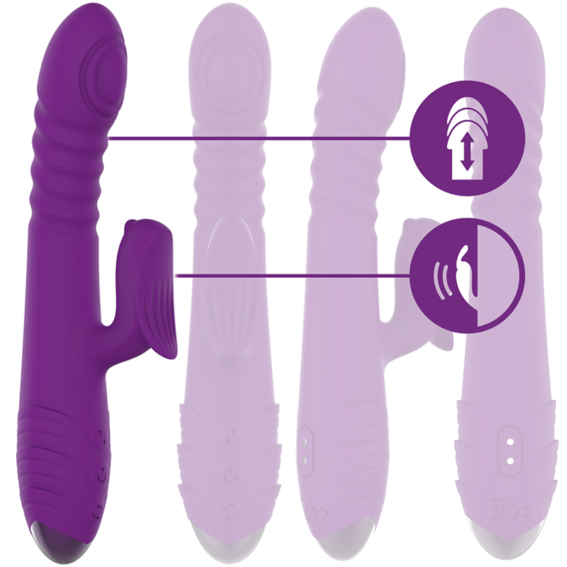 Vibratore rabbit multiuso Intense fun Iggy viola up & down