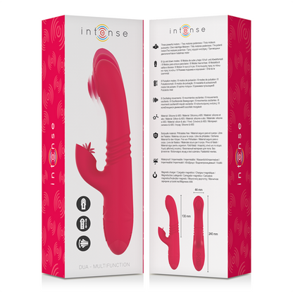 Vibromasseur lapin multi-usages Intense Fun Dua rouge haut et bas