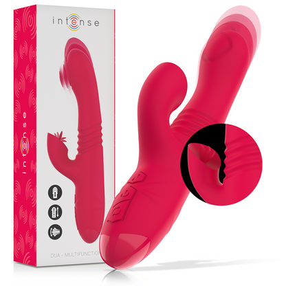 Vibromasseur lapin multi-usages Intense Fun Dua rouge haut et bas