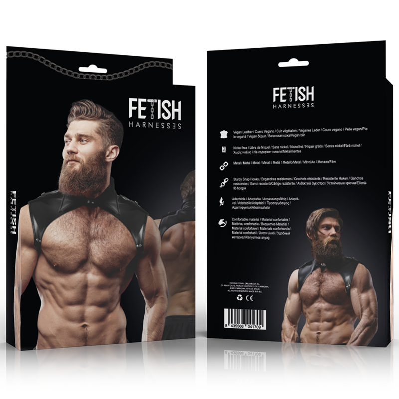 Fetish submissive attitude - arnés brigade ajustable ecopiel cuello hombre