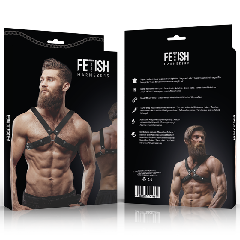 Fetish submissive attitude - arnés bulldog ajustable ecopiel pecho cruzado hombre