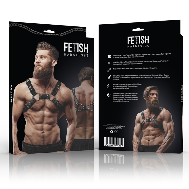 Fetish submissive attitude - arnés bulldog ajustable ecopiel pecho hombre