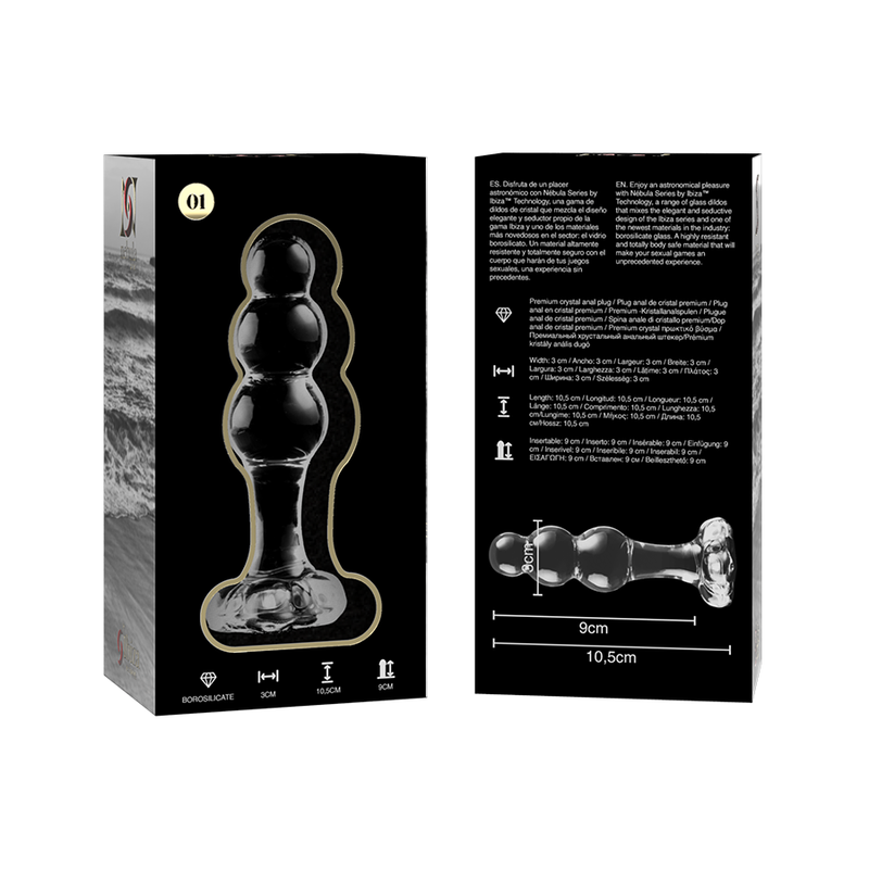Nebula series by ibiza - modello 1 tappo vetro borosilicato trasparente 10.5 cm -o- 3 cm