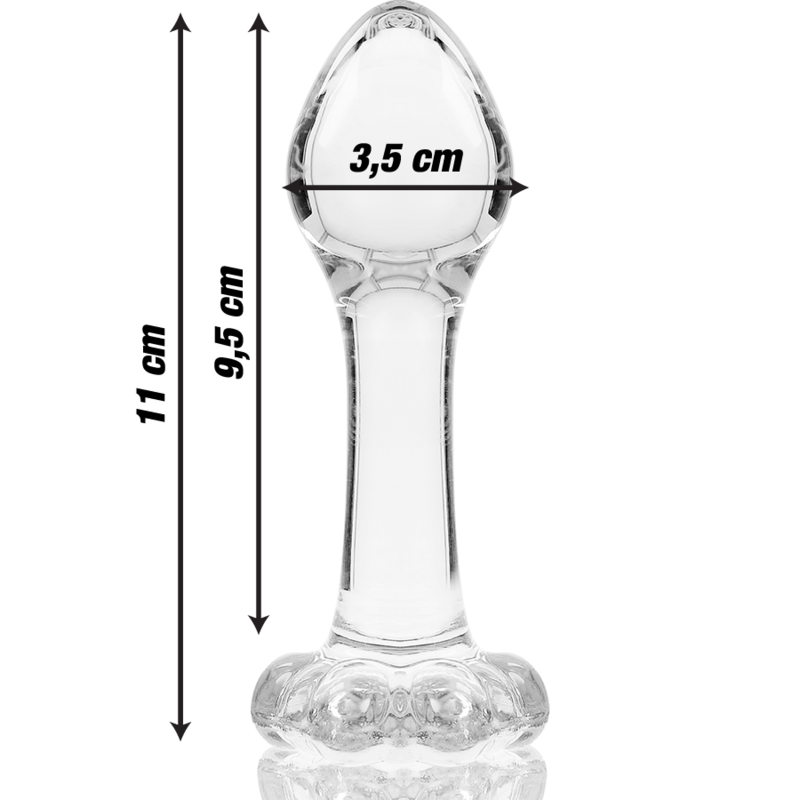 Nebula series by ibiza - modello 2 plug anale vetro borosilicato trasparente 11 cm -o- 3.5 cm