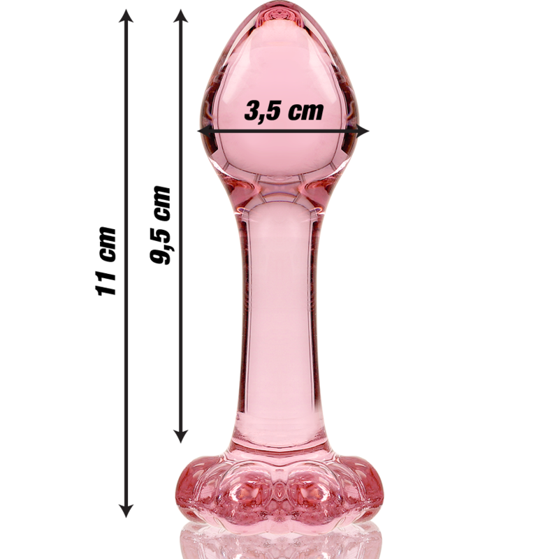 Nebula series by ibiza - modello 2 plug anale vetro borosilicato rosa 11 cm -o- 3.5 cm