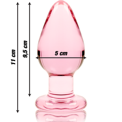 Nebula series by ibiza - modello 3 plug anale vetro borosilicato rosa 11 cm -o- 5 cm