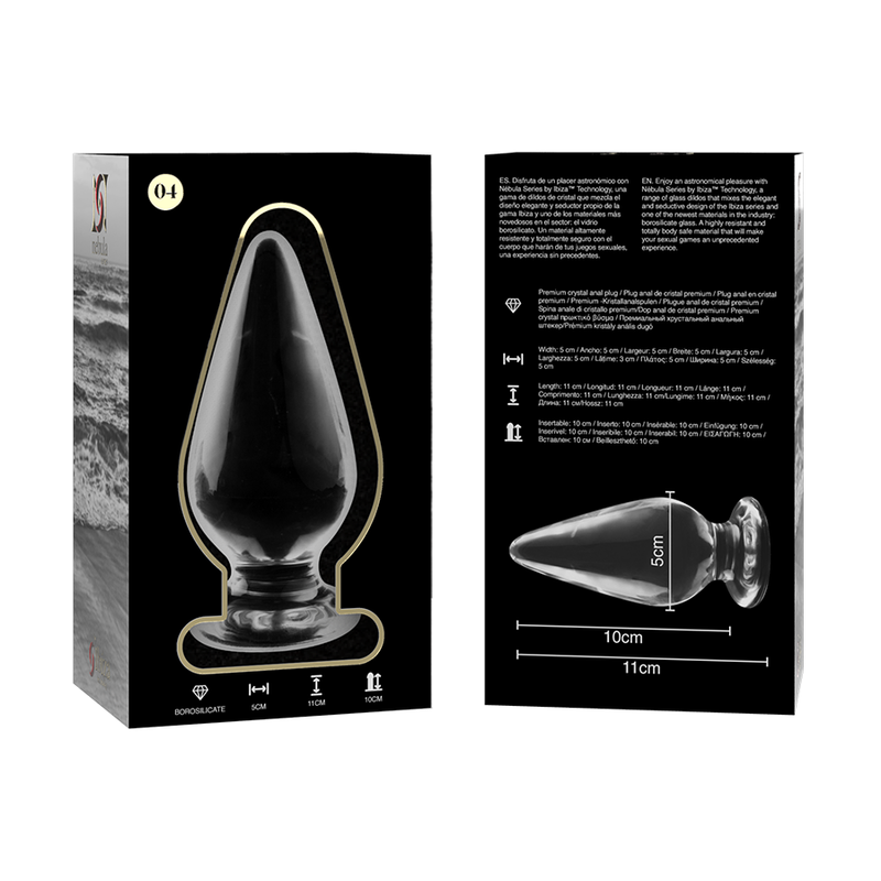 Nebula series by ibiza - modello 4 plug anale vetro borosilicato trasparente 11 cm -o- 5 cm