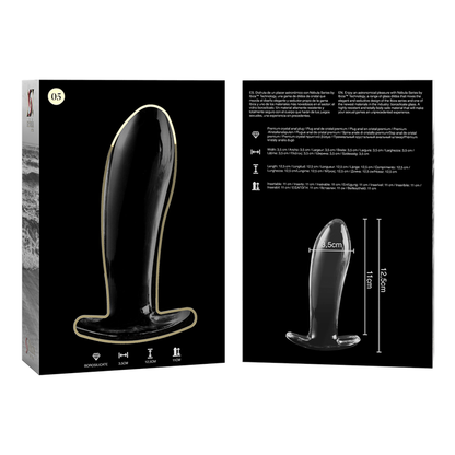 Nebula series by ibiza - modello 5 plug anale vetro borosilicato trasparente 12.5 cm -o- 3.5 cm