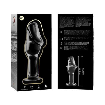 Nebula series by ibiza - modello 6 plug anale vetro borosilicato trasparente 12.5 cm -o- 4 cm