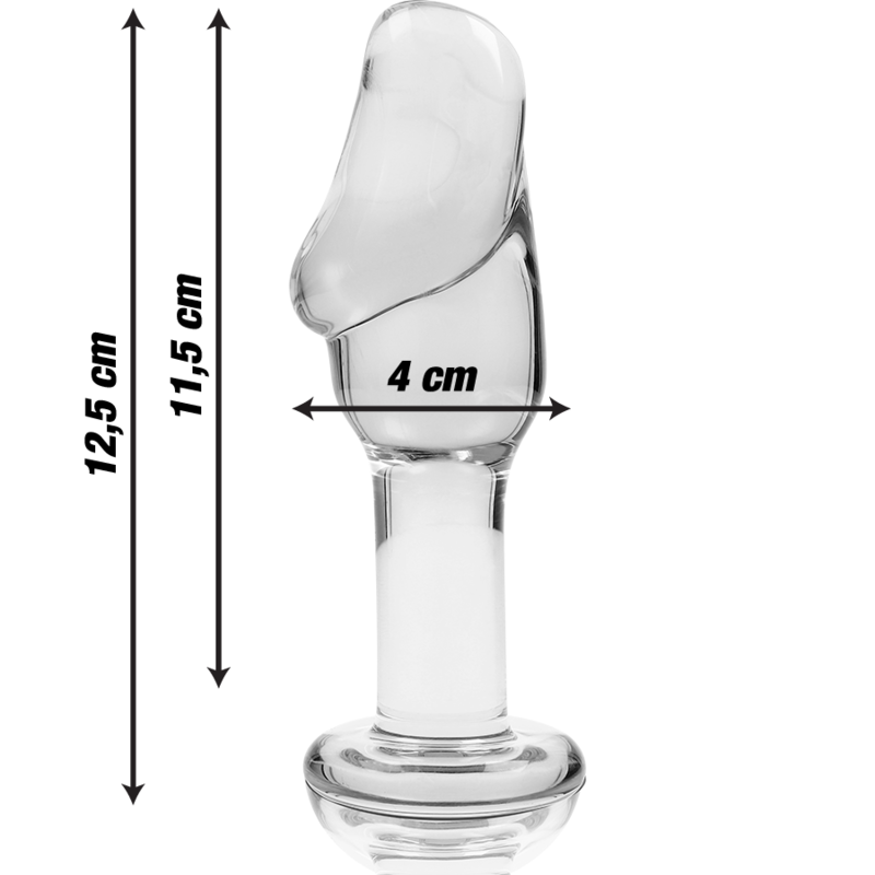 Nebula series by ibiza - modello 6 plug anale vetro borosilicato trasparente 12.5 cm -o- 4 cm