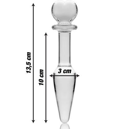 Nebula series by ibiza - modello 7 plug anale vetro borosilicato trasparente 13.5 cm -o- 3 cm