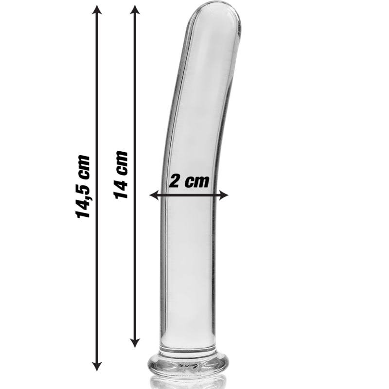 Nebula series by ibiza - modello 8 dildo in vetro borosilicato trasparente 14.5 cm -o- 2 cm