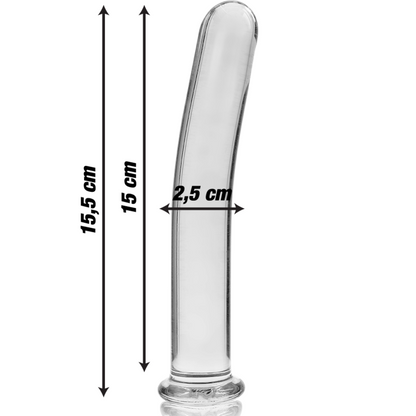 Nebula series by ibiza - modello 9 dildo in vetro borosilicato trasparente 15.5 cm -o- 2.5 cm