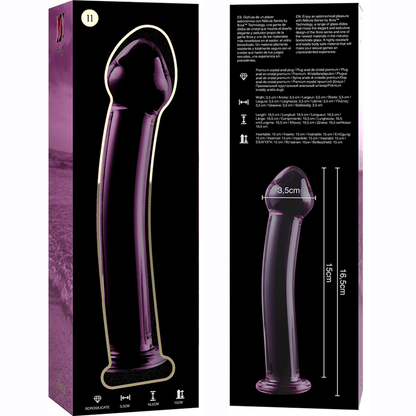 Nebula series by ibiza - modello 11 dildo in vetro borosilicato rosa 16 cm -o- 3 cm