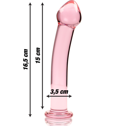 Nebula series by ibiza - modello 11 dildo in vetro borosilicato rosa 16 cm -o- 3 cm