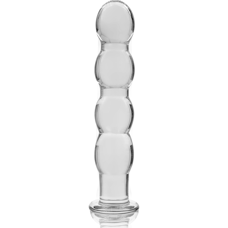 Nebula series by ibiza - modello 10 dildo in vetro borosilicato trasparente 16.5 cm -o- 3.5 cm