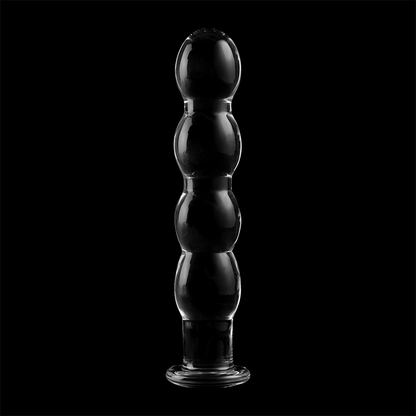 Nebula series by ibiza - modello 10 dildo in vetro borosilicato trasparente 16.5 cm -o- 3.5 cm
