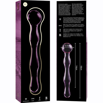 Nebula series by ibiza - modello 13 dildo in vetro borosilicato rosa 18 cm -o- 3.5 cm