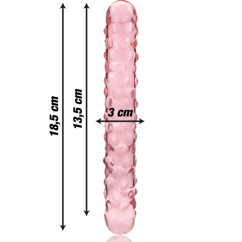 Nebula series by ibiza - modello 15 dildo in vetro borosilicato rosa 18.5 cm -o- 3 cm