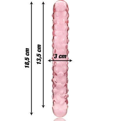 Nebula series by ibiza - modello 15 dildo in vetro borosilicato rosa 18.5 cm -o- 3 cm