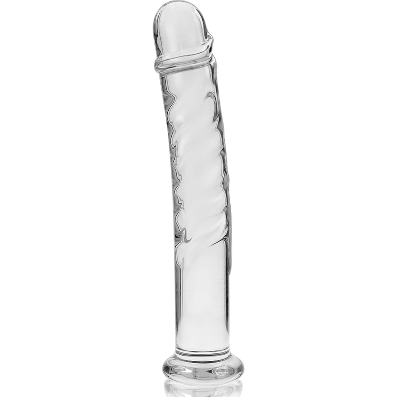 Nebula series by ibiza - modello 16 dildo in vetro borosilicato trasparente 18.5 cm -o- 3 cm