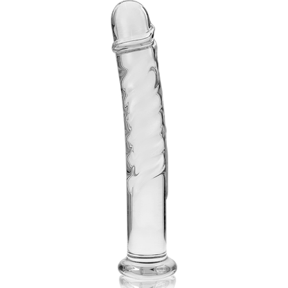 Nebula series by ibiza - modello 16 dildo in vetro borosilicato trasparente 18.5 cm -o- 3 cm