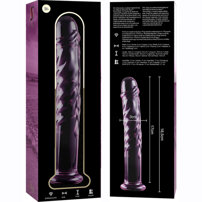 Nebula series by ibiza - modello 16 dildo in vetro borosilicato rosa 18.5 cm -o- 3 cm