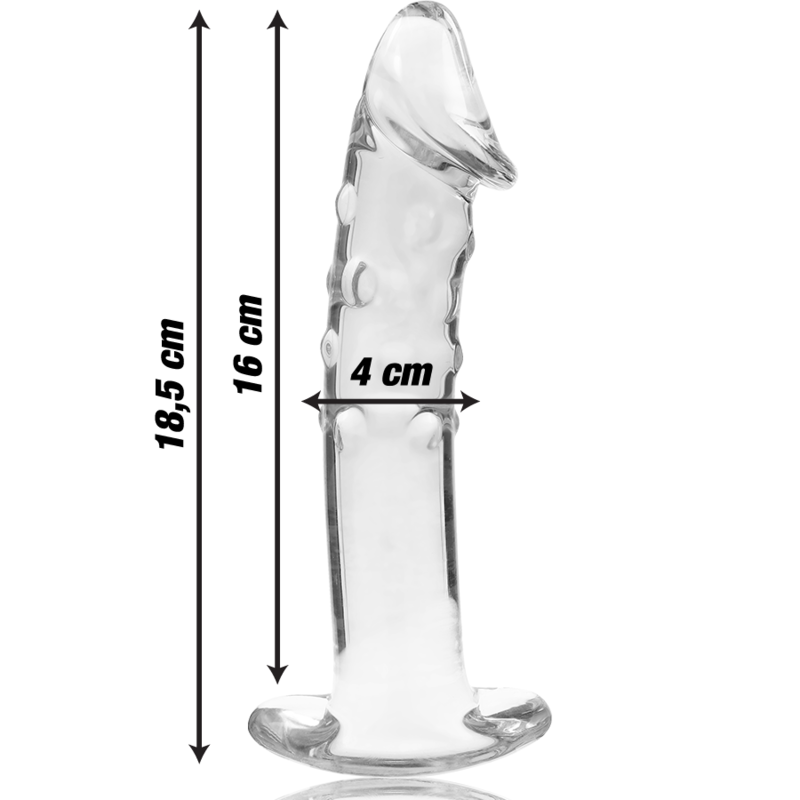 Nebula series by ibiza - modello 19 dildo in vetro borosilicato trasparente 18.5 cm -o- 4 cm