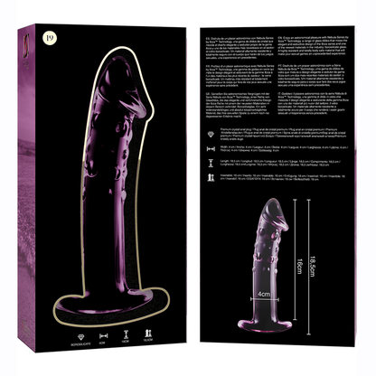 Nebula series by ibiza - modello 19 dildo in vetro borosilicato rosa 18.5 cm -o- 4 cm