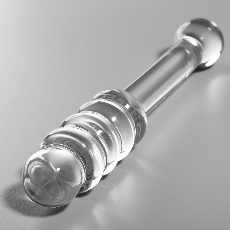 Nebula series by ibiza - modello 20 dildo in vetro borosilicato trasparente 20.5 cm -o- 3 cm