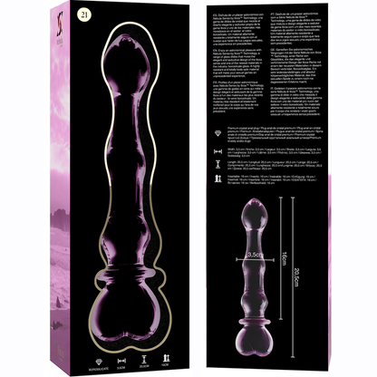 Nebula series by ibiza - modello 21 dildo in vetro borosilicato rosa 20.5 cm -o- 3.5 cm
