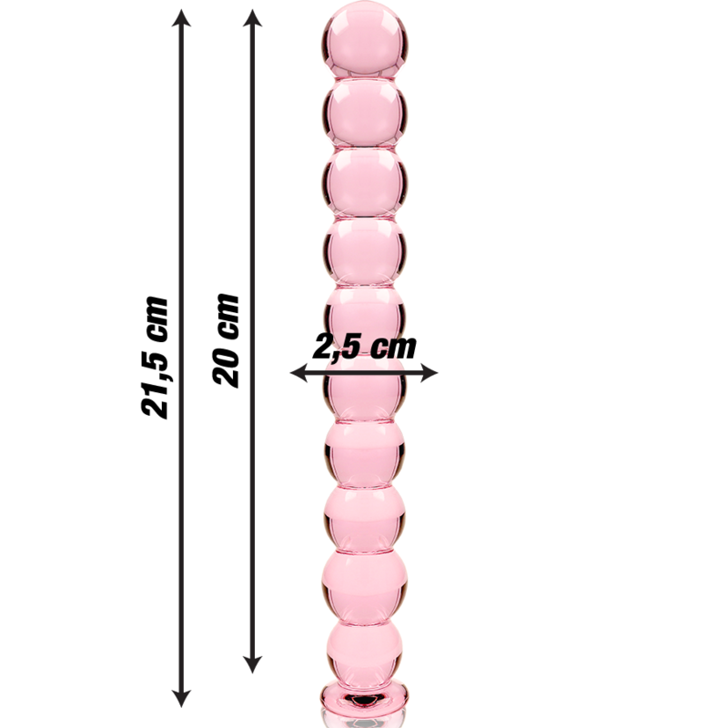 Nebula series by ibiza - modello 22 dildo in vetro borosilicato rosa 21.5 cm -o- 2.5 cm
