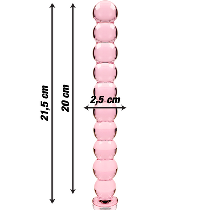 Nebula series by ibiza - modello 22 dildo in vetro borosilicato rosa 21.5 cm -o- 2.5 cm