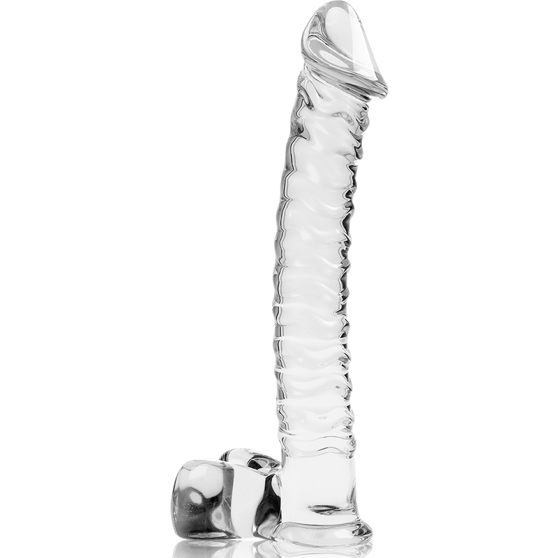 Nebula series by ibiza - modello 23 dildo in vetro borosilicato trasparente 21.5 cm -o- 4 cm