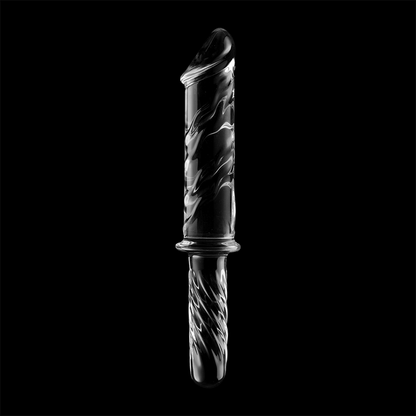 Nebula series by ibiza - modello 24 dildo in vetro borosilicato trasparente 28.5 cm -o- 5 cm