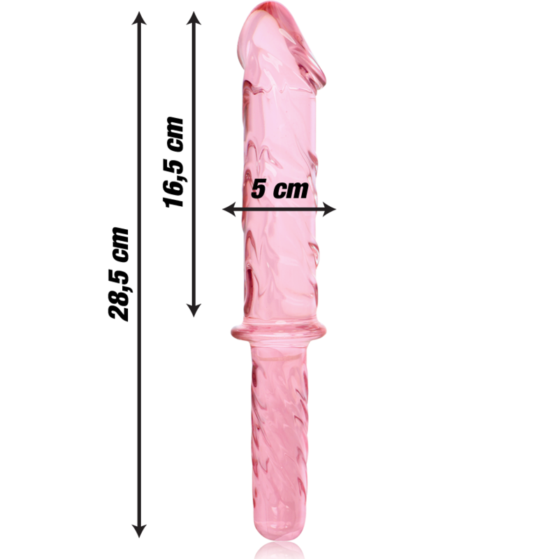 Nebula series by ibiza - modello 24 dildo in vetro borosilicato rosa 28.5 cm -o- 5 cm
