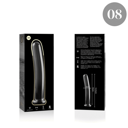 Nebula series by ibiza - modello 8 dildo in vetro borosilicato trasparente 14.5 cm -o- 2 cm