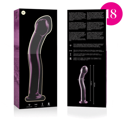 Nebula series by ibiza - modello 18 dildo in vetro borosilicato rosa 18.5 cm -o- 3.5 cm