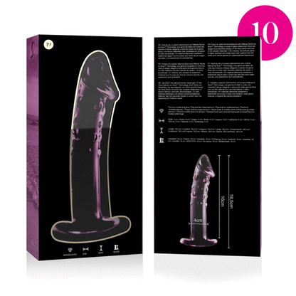 Nebula series by ibiza - modello 19 dildo in vetro borosilicato rosa 18.5 cm -o- 4 cm