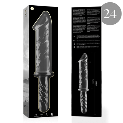 Nebula series by ibiza - modello 24 dildo in vetro borosilicato trasparente 28.5 cm -o- 5 cm