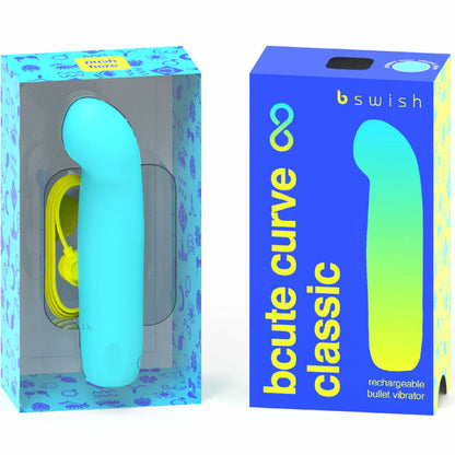 B SWISH - BCUTE CURVE INFINITE CLASSIQUE VIBRATEUR RECHARGEABLE EN SILICONE BLEU