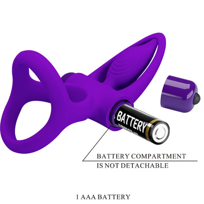Pretty love - anello vibratore 10 vibrazioni in silicone violetto